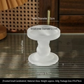 Frosted small glass roman pillar candle holder 8.3cm height for table decoration - Frosted Small