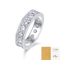 Sterling silver moissanite eternity ring in silver finish with GRA certification - R13630 Moissanite 4.0mm/0.3ct with GRA Cert