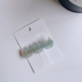Set di tre fermagli per capelli a forma di gatto in acetato con trama marmorizzata - Ciano