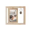Marco de fotos giratorio de madera con colgante de huella para regalo conmemorativo de mascota - Roble / 6 Pulgadas