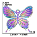 Ciondolo a farfalla arcobaleno in acciaio inossidabile da 3,2cm x 3,6cm per gioielli fai da te - Arcobaleno