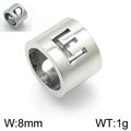 Pendentif lettre E en acier inoxydable ajouré avec largeur de 8mm et poids de 1g - Lettre E (KLJ1300-Z)