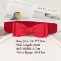 Rode elastische tailleriem met satijnen strik voor jurken, 3,7cm breed voor 68-85cm taille - Rood