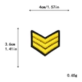 Yellow V-shaped chevron embroidered patch with black borders for DIY clothing - GZ-0010 (Three V Chevron)