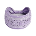 Bandeau de yoga bohème violet à motif paisley élastique pour femme en maille douce - Violet Paisley (#195)