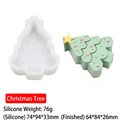 Stampo in silicone a forma di albero di Natale con albero verde e stella gialla - Albero di Natale 76g