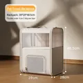 Beige double-layer pet carrier backpack with breathable mesh and 39x28x48.5cm size - Double-layer Textile Backpack / Beige