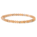 Minimalist 4mm orange natural stone bead elastic bracelet with warm gradient tones - Sunstone