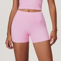 Rosa hoch taillierte Yoga-Shorts und Crop-Top-Set mit figurformenden Nähten - S / Kirschblütenrosa