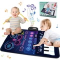 Tappeto musicale impermeabile con batteria jazz e pianoforte per educazione bimbi - 5929-2 Stile Nero (Scatola)