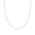 Minimalist freshwater pearl necklace with gold-plated titanium chain and polished beads - Gold