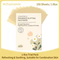 Feuilles de papier absorbant pour le visage à la camomille en pack de 100 unités - Camomille Rafraîchissant (Suède Double Face)