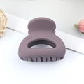 Chic purple matte resin mini hair claw clip with cutout design for high ponytail styling - Matte Purple Pink