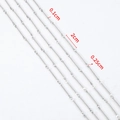 Catena a barre in acciaio inossidabile argento per gioielli DIY con misure dettagliate - 1 Metro/Confezione / A-Colore Acciaio-2mm