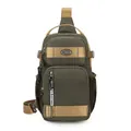 Army green tactical chest bag with secure combination lock and waterproof fabric - Diamond Pattern Side Pocket Style / Green