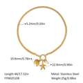 Vista detallada del collar de concha y estrella de mar con medidas y peso del producto - Estilo Circular Concha Estrella de Mar Perla (YYN025108)