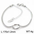 Silbernes Edelstahl-Doppelschlangen-Armband mit Knotendesign und verstellbarem Verschluss - Silber (KB185288-Z)