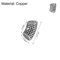 Silver copper ear weight with black triangle relief pattern and 21.1mm height - Triangle Pattern / Silver