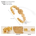 Adjustable 18K gold plated stainless steel cuff bracelet with hammered texture finish - Bumpy Hammered Style (BS-J5567G)
