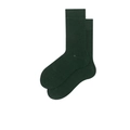 Einfarbige dunkelgrüne Baumwollsocken mit klassischem Rippbündchen im Retro-Stil - Wacholdergrün