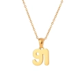 Minimalist 18K gold plated stainless steel necklace with number 9 charm pendant - Classic Cut Year Number Necklace-Gold-91