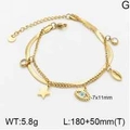 Pulsera de capas dorada con ojo turco, colgantes de estrella y cadena de serpiente - Doble capa cadena de serpiente / Dorado