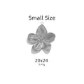 Small silver flower pendant in stainless steel, size 20x24mm and weight 2.43g - Small / Steel
