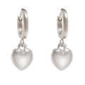 Elegante silberne Herz-Ohrhänger für Damen aus hochwertigem und poliertem Edelstahl - Silber