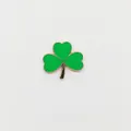 Cute green heart-shaped clover metal enamel brooch pin with elegant golden trim - 97*Green Shamrock Three Leaf Clover