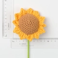 Handmade crochet sunflower with bright yellow petals, 8.5cm flower head measurement - Single Sunflower Stem - No Leaves (7 Rings Stem Length 40cm)