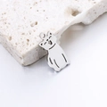 Polished silver stainless steel cat shaped pendant for DIY family jewelry accessory - Steel Color Cat