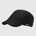 Detalle de gorra plana negra con malla transpirable y letras deportivas en el lateral - Ajustable / Negro
