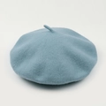 Thickened light blue wool beret hat for women with minimalist French painter style - M (56-58cm) / Baby Blue