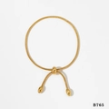 Minimalistische gouden slangenketting armband met verstelbare schuifsluiting en kralen - Goud
