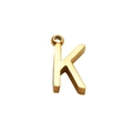 Elegant gold stainless steel letter K initial pendant for women's alphabet necklace - K (With Chain) / Gold - Letter K
