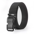 Tactical black nylon belt featuring a quick-release buckle for outdoor and casual wear - Black