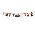 Cartoon Halloween banner featuring mummy, witch, and pumpkin characters on a black string - HL Cartoon Doll Banner