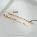 14K gold filled 7cm extension chain with lobster clasp and oval brand tag for DIY jewelry - Oval Tag Red 14K Gold Plated