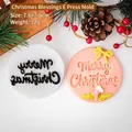 7,6cm Merry Christmas Fondant-Stempel für Kekse mit festlichem Weihnachts-Prägedesign - Weihnachtswünsche E