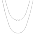 Classic silver S925 sterling silver Figaro chain necklace with secure lobster clasp - 2.MM Bone Chain / 51cm-60cm (Inclusive)