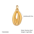 Golden seashell charm pendant in stainless steel, 18mm size and 2.3g weight variant - Gold Simulation Shell Style (YYAC025116)
