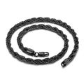 Polished black twisted rope chain necklace with a secure lobster clasp closure - 60cm*8mm / Black