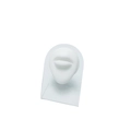 White silicone lip model for piercing practice on clear acrylic display stand - White (Mouth) With Stand