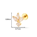 Stud labret en titane doré avec zircons marquise mesurant 0,84 cm sur 0,71 cm - Style Bouquet de Fleurs (T2553-2#) / Doré