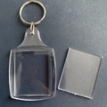 DIY rectangular clear acrylic photo keychain with metal ring and removable cover - Rectangle 6.8x4.3cm