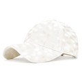 White corduroy baseball cap for women with chic textured polka dots and warm padding - Adjustable / Beige Polka Dot