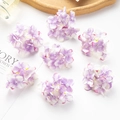 Artificial silk hydrangea flower heads for DIY crafts, hair accessories and wedding decor. - Light Purple