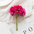Artificial pink silk daisy bouquet for wedding decor and DIY flower arrangements - Rose Red