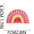 Rainbow heart embroidered patch with heartbeat line detail, size 7x4.3cm displayed - Rainbow ECG (13号)