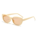 Vintage cat eye sunglasses with cream white frame and orange translucent lenses - Rice White Frame / Tea Lens
